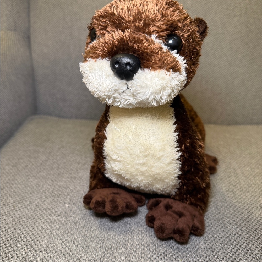 Adorable Brown and Cream Otter Plush for Small Pets